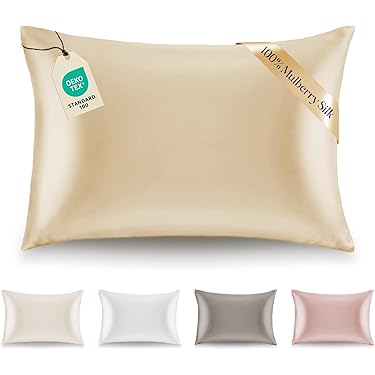 1x Zijden Kussensloop - Voor Kussen 50 x 75 cm, Wit, Dikte 19 Mannen (Silk Pillow Case) - 100% Dubbelzijdige Moerbeizijde - Verkocht per eenheid - Kussenhoes - Anti-Ageing, Anti-Dustmijt