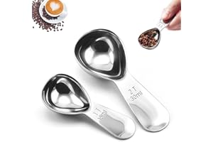 HABNI 2Pcs Cucharas De Café De Acero Inoxidable Cucharas Medidoras En Dos Tamaños 15/30Ml Cucharas Medidoras Ucharas Medidoras Para Cocinar Con Mango Ergonómicopara Ingredientes Secos Y Líquidos(Plate