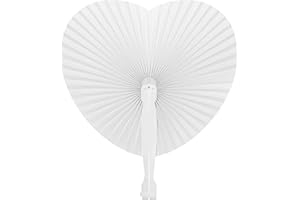 Tomkity 72 pz Ventagli Matrimonio Bianchi Pieghevoli in Carta per Matrimonio Decorazioni Nozze a Forma di Cuore