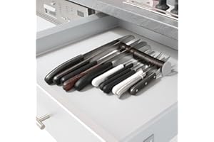 FACKELMANN Nirosta Organizador de Cuchillos para cocina, para guardar con seguridad hasta 15 cuchillos de cocina sin perder su afilado, ABS y acero cromado, 18cm, 1 ud