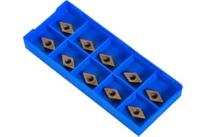 WALFRONT 10pcs Diamond Shape CNC Carbide Insert Cutter Indexable Lathe Milling Inserts Turning Tools with Box DCMT070204-HM YBC251 for Semisteel