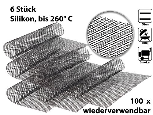 Rosenstein & Söhne 6x Profi-Silikon Dauer-Back- & Grillmatte 42 x 36 cm, antihaft - 2
