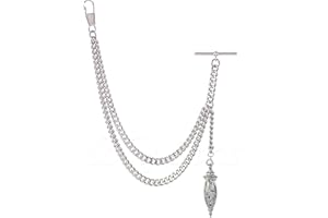 HOLY SINS JEWELLERY Cadena de reloj de bolsillo Albert hecha a mano en el Reino Unido con colgante hueco