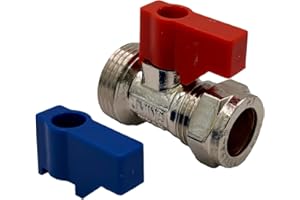 PlumbEZ Straight Washing Machine Valve – Brass Isolation Valve 15mm x 3/4 Inch for Hot & Cold Water Supply – Compact Appliance Plumbing Fitting for Washing Machines & Dishwashers