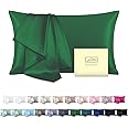 Mulberry Silk Pillow Cases Standard Size Silk Pillowcase with Zipper Soft Breathable Smooth Cooling Satin Silk Pillow Covers for Sleeping for Hair and Skin (Olive Green,20"X 26",1Pcs)