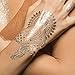 Tattify Metallic Hamsa And Indian Handpiece Temporary Tattoo - Indian Princess Sheet 2 (Set of 1 sheet)
