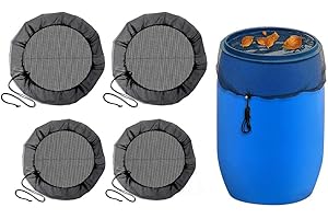 Anlising 4PCS Red para Depósito de Agua de Lluvia, Ajustables Red para Barril de Lluvia, Red Protectora para Barril de Lluvia con Cuerda de Tracción, para Bloquear Hojas y Mosquitos(60CM, 95CM)