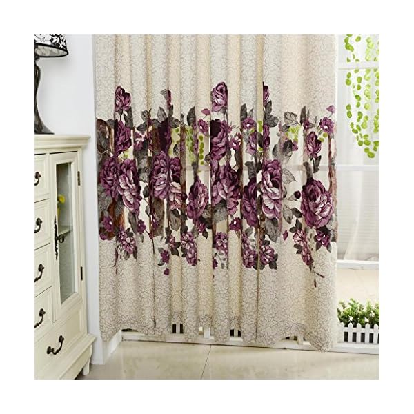 GWELL Semi-shade Floral Print Curtain Eyelet Ring Top Curtains/Drapes/Panels for Living Room Bedroom(One Panel) Flower - Image 4