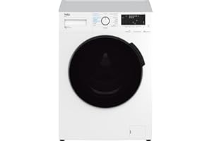Beko WDW85141Steam1 b300 freistehender Waschtrockner, 8 kg Waschen, 5 kg Trocknen, allergikergeeignet, Touch-Display mit Startzeitvorwahl 0-24 h, Bluetooth, Dampffunktion, Nachlegefunktion, Weiß