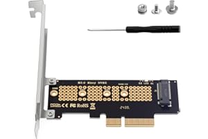 Duttek Pcie Nvme Adapter 4.0,3.0,2.0, 1.0 NVME to PCIE X4 Adapter for 2230/2242/2260/2280 M.2 NVMe Solid State Drives, PCIE X4 M.2 NVME Protocol Expansion Card