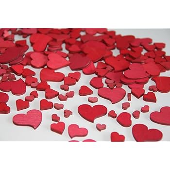 220 Stk Holzherzen 1,5cm rosa altrosa Naturdeko Hochzeit Tischschmuck ...