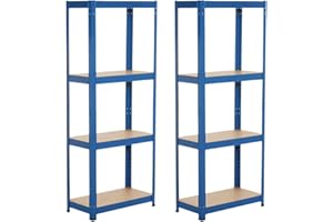 ORION91 Pack 2 Estanterías Metálicas con 4 Baldas Ajustables 148x60x30cm 240Kg O91