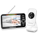 HelloBaby 5" Baby Monitor, 30-Hours Battery Life,Baby Monitor with Cameras and Audio, ECO Mode, Remote Pan/Tilt/Zoom,Night Vi