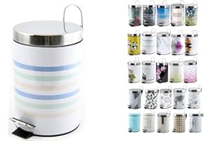 MSV Deauville - Pattumiera in Metallo, 3 l, in Acciaio Inox