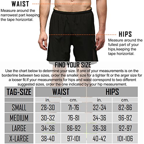 2-FITNESS Herren Laufhose kurz, 7 Zoll 2-in-1 Short, Schwarz, Gr. S bis XL - 7