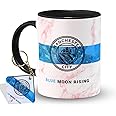 The Desi Monk Blue Moon Rising Printed Inside Black Mug with Keychain | Man City Coffee Mug 11oz | Football Microwave and Dishwasher Safe 330ml | KMUG-488