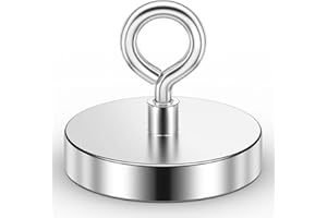 VNDUEEY Super Strong Neodymium Fishing Magnets, 454KG Pulling Force, Rare Earth Magnets, Magnet Fishing with Countersunk Hole Eyebolt for Retrieving in River Lake, Beach, Lawn -90mm