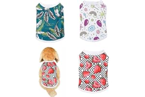 FFWTPY Magliette Cane Piccolo Stampate Animali Carini Vestiti Canini Traspiranti Estivi Abbigliamento Cuccioli Gattini