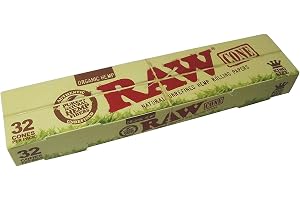 RAW Ekologisk hampa storlek 1 1/4 förvalsade koner – 32-pack