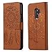 Produktbild HUDDU Braun Schutzhülle für Samsung Galaxy S9 Plus Hülle Retro Dream Catcher Embossed Muster Flip Handyhülle Leder Tasche Wallet Case Cover Magnetic Stand Wrist für Samsung Galaxy S9 Plus Klapphülle