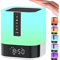 Ehskzjh Réveil Portable Haut-Parleur Bluetooth, Commande Vocale, Radio-Réveil À Affichage