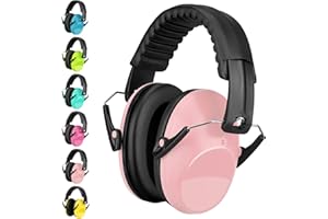 BraveKoi Gehörschutz Kinder, Lärmschutz Kopfhörer Faltbar, Komfortabler ohrenschützer kind - Kapselgehörschutz Schule, Für Autismus, Schlafen, Lernen, ADHS, Feuerwerk, Konzert (hellrosa/1 Stück)