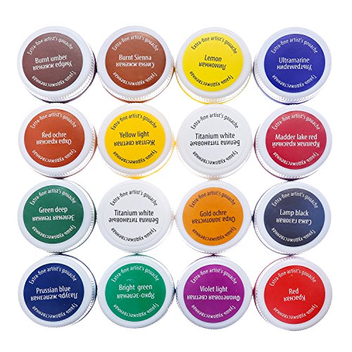 Profi Gouache Farben Set – 16 x 20 ml Näpfchen – feine Gouache Malerei – von Nevskaya Palitra „Master Class Qualität“ - 3