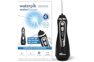 Waterpik Cordless Advanced Water Flosser, 3 Pressure Settings, Dental Plaque Removal Tool, Ideal for Travel or Small Bathrooms, USB Charger, Black, WP-582UK
