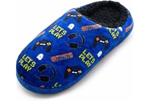 GladRags Boys Gaming Gamer Slipper Mule Blue Size 11-5