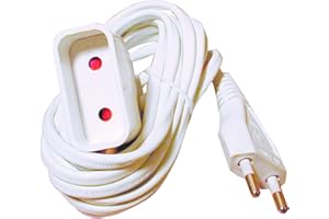 TEC HIT 6104 - Cordon prolongateur - Longueur 3 m - 6 A/ 2300 W - Norme CE - Blanc