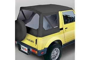 Rugged Ridge 53701.15 Soft Top, Black Denim, Clear Windows; 86-95 Suzuki Samurai