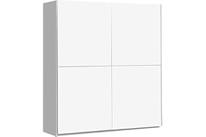Forte Armario WINNER 170, blanco, puertas correderas, moderno, 2 puertas, estantes, barra, 170x190.5x61 cm