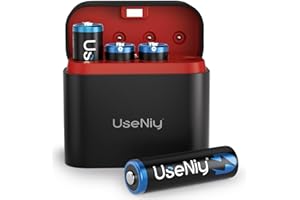 USENIY Rechargeable Lithium Batteries AA 4-Pack with Charger, 3000mWh High Capacity 1.5V AA Batteries, Long Lasting Rechargeable AA Li-ion Battery with Integrated Charing Storage Box