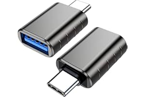 iJiZuo Adattatore da USB C a USB 3.0 (2 Pezzi), Adattatore OTG da Thunderbolt 3 a USB 3.1/3.0/2.0 Femmina per MacBook Pro 2021, MacBook Air 2020, e Altri Dispositivi USB C -Grigio