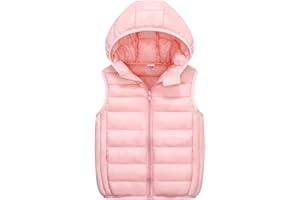 GENERIC Smanicato Bambino Gilet Piumino Senza Maniche Gilet con Cappuccio Bambini Piumini con Cappuccio Cappotto Imbottito Senza Manica da Bambini Zip Up Giubbotto Impermeabile Invernale 3-15 Anni