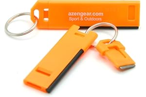 aZengear Fischietto di sopravvivenza con asta di avviamento e portachiavi a forma di pietra focaia – forte, senza pace, leggero, sottile, impermeabile