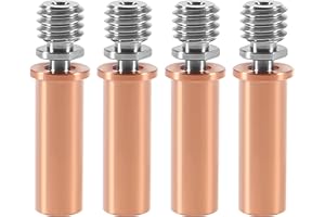 Dealikee 4pcs All Metal Bimetal Heatbreak Copper Titanium TC4 Throat High Temperature for Creality 3D Printer CR10 Hotend.