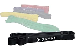 DAYMO Taśma oporowa do fitnessu w 5 grubościach, do użytku wewnątrz i na zewnątrz