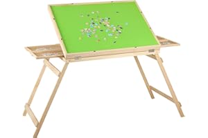 Ruication Jigsaw Puzzle Table Storage Portable Folding Tilting Table with 4 Drawers for 1500 pcs Play Table with Non-Slip Surface Mat Custom Adults Kids Children Boy Girl Gift for Puzzle Amateur