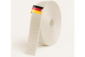 markiso® Rolladengurt 23mm x 6,5m – verstärkte Webkante, UV- & farbbeständig, [Made in Germany] Ersatz Gurtband in Creme