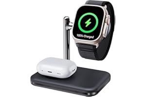 MAKAQI Stojak do ładowania 2 w 1 do Apple Watch i AirPods, składana stacja ładująca do zegarków Apple Watch Series Ultra/9/8/7/6/Se/5/4/3 i Airpods Pro/3/2/1