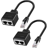 Kioylmo Duplicator Rj45 Ethernet Splitter 1 to 2 Adapter Cable Compatible with Cat5 Cat5e Cat6 Cat7, Thief Ethernet Network E