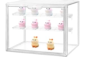 WINDFROMORT Vitrinas para Colecciones Vitrina Cristal Expositora Metacrilato con Puerta Magnética, Figuras de acción, Figuras en Miniatura Protección a Prueba de Polvo (30 x 24.6 x 17.9 cm)