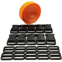 5 Metri Cinghia Polipropilene + 20 Fibbie - Nastro Per Zaini E Legature | 20mm Bianco (101) | Per Craft E Fai Da Te