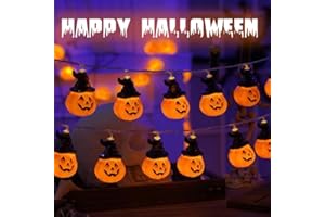 Kimuwote Guirlandes Lumineuses Halloween, 3 m 20 LED Guirlandes Lumineuses Chapeau Citrouille, Halloween Decoration Pour Intérieur, Party, Jardin, Festival, Party