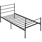 Amazon Basics Non Slip Metal Bed Frame with Steel Slats 90 x 200 cm Single Black