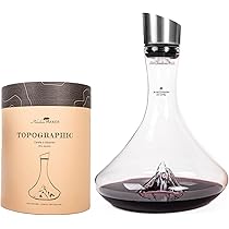 Decanter Per Vino Con Filtro Aeratore 1500ml - Design Montagna Innevata In Vetro Senza Piombo, Regalo Elegante - Foto 2