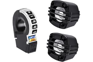 aichilra Altavoz moto manillar Systèmes Audio stéréo de guidon Avec Radio FM et Bouton de contrôle, gamme complète étanche Bluetooth Haut-parleurs stéréo Pour Scooter 12V VTT