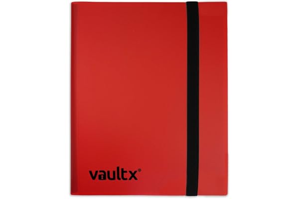 Vault X Classeur – Album Classeur pour Cartes à Collectionner, Jeux de Cartes, Trading Card – 4 poches – 160 poches pour TCG (Rouge)