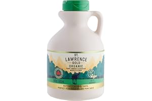 St Lawrence Gold Organic Maple Syrup 500ml - Canadian Amber Maple Syrup 660g - Sugar Syrups Alternative for Cocktails and Coffees - Ideal for Pancakes, Waffles and as a BBQ Glaze - Gluten Free, Vegan